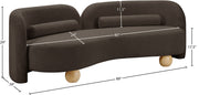 Daphne 89" Boucle Fabric Upholstered Sofa in Brown - 44003Brown-S