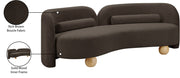 Daphne 89" Boucle Fabric Upholstered Sofa in Brown - 44003Brown-S