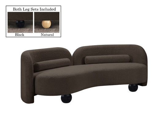Daphne 89" Boucle Fabric Upholstered Sofa in Brown - 44003Brown-S