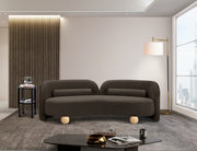 Daphne 89" Boucle Fabric Upholstered Sofa in Brown - 44003Brown-S