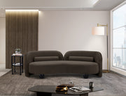 Daphne 89" Boucle Fabric Upholstered Sofa in Brown - 44003Brown-S