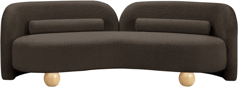Daphne 89" Boucle Fabric Upholstered Sofa in Brown - 44003Brown-S