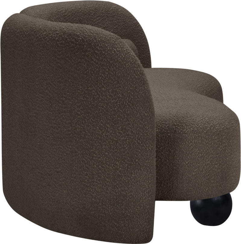 Daphne 89" Boucle Fabric Upholstered Sofa in Brown - 44003Brown-S