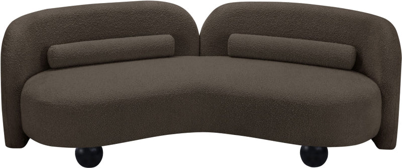 Daphne 89" Boucle Fabric Upholstered Sofa in Brown - 44003Brown-S