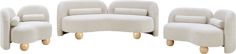 Daphne 89" Boucle Fabric Upholstered Sofa in Cream - 44003Cream-S