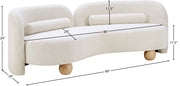 Daphne 89" Boucle Fabric Upholstered Sofa in Cream - 44003Cream-S