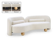 Daphne 89" Boucle Fabric Upholstered Sofa in Cream - 44003Cream-S