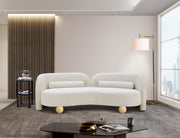 Daphne 89" Boucle Fabric Upholstered Sofa in Cream - 44003Cream-S