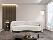 Daphne 89" Boucle Fabric Upholstered Sofa in Cream - 44003Cream-S