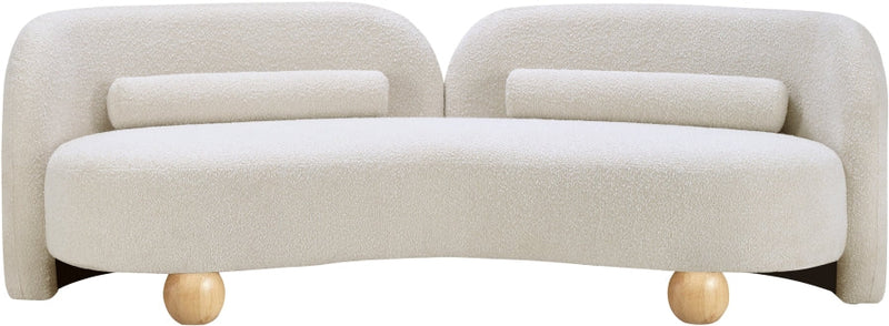 Daphne 89" Boucle Fabric Upholstered Sofa in Cream - 44003Cream-S