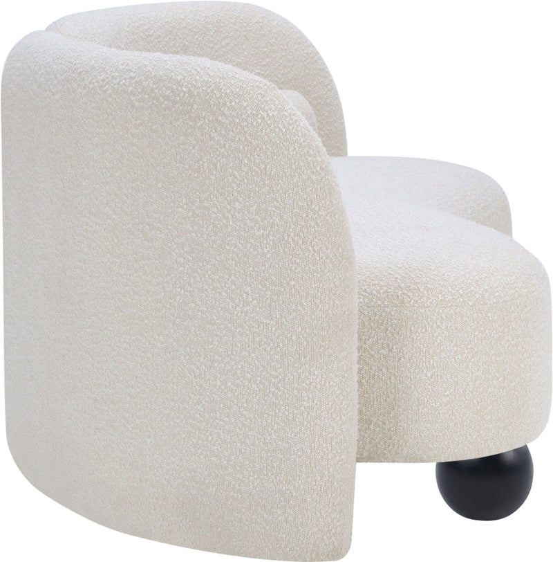 Daphne 89" Boucle Fabric Upholstered Sofa in Cream - 44003Cream-S