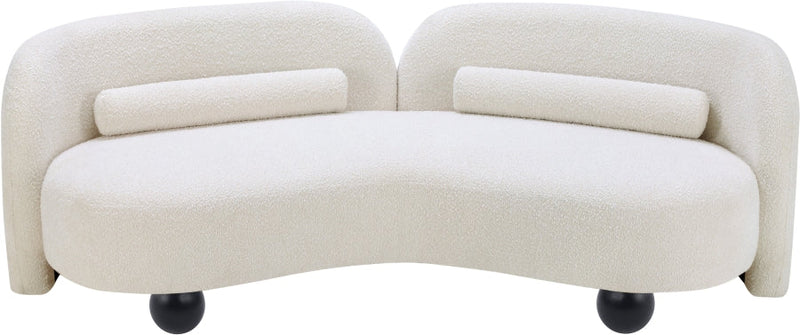 Daphne 89" Boucle Fabric Upholstered Sofa in Cream - 44003Cream-S