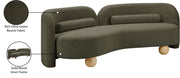 Daphne 89" Boucle Fabric Upholstered Sofa in Olive - 44003Olive-S