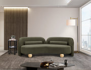 Daphne 89" Boucle Fabric Upholstered Sofa in Olive - 44003Olive-S
