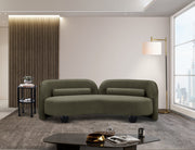 Daphne 89" Boucle Fabric Upholstered Sofa in Olive - 44003Olive-S