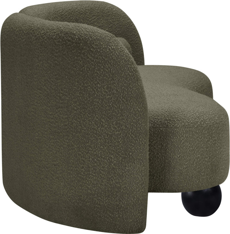 Daphne 89" Boucle Fabric Upholstered Sofa in Olive - 44003Olive-S