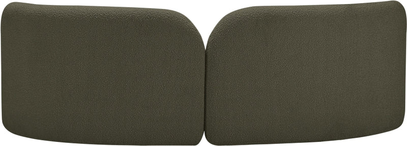 Daphne 89" Boucle Fabric Upholstered Sofa in Olive - 44003Olive-S