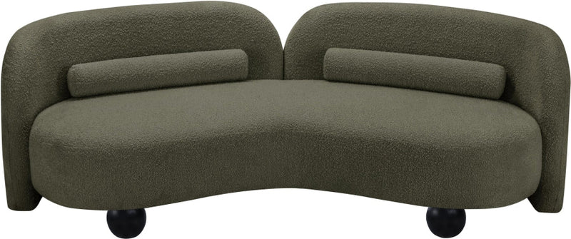 Daphne 89" Boucle Fabric Upholstered Sofa in Olive - 44003Olive-S