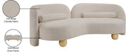 Daphne 89" Chenille Fabric Upholstered Sofa in Beige - 44001Beige-S