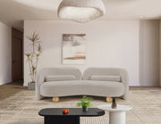 Daphne 89" Chenille Fabric Upholstered Sofa in Beige - 44001Beige-S