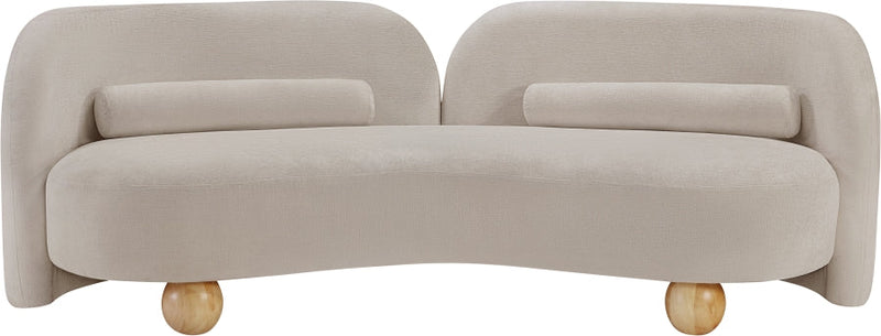 Daphne 89" Chenille Fabric Upholstered Sofa in Beige - 44001Beige-S
