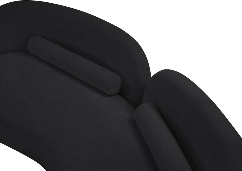Daphne 89" Chenille Fabric Upholstered Sofa in Black - 44001Black-S