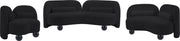 Daphne 89" Chenille Fabric Upholstered Sofa in Black - 44001Black-S