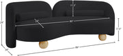 Daphne 89" Chenille Fabric Upholstered Sofa in Black - 44001Black-S