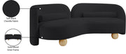 Daphne 89" Chenille Fabric Upholstered Sofa in Black - 44001Black-S