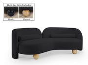 Daphne 89" Chenille Fabric Upholstered Sofa in Black - 44001Black-S