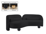 Daphne 89" Chenille Fabric Upholstered Sofa in Black - 44001Black-S
