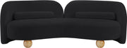 Daphne 89" Chenille Fabric Upholstered Sofa in Black - 44001Black-S