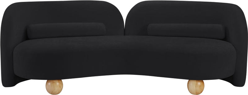 Daphne 89" Chenille Fabric Upholstered Sofa in Black - 44001Black-S