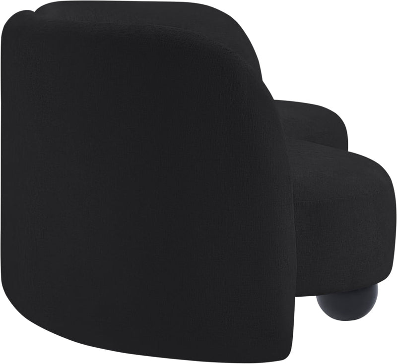 Daphne 89" Chenille Fabric Upholstered Sofa in Black - 44001Black-S