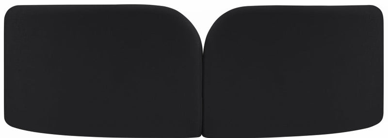 Daphne 89" Chenille Fabric Upholstered Sofa in Black - 44001Black-S