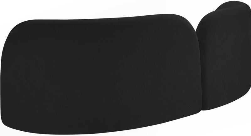 Daphne 89" Chenille Fabric Upholstered Sofa in Black - 44001Black-S