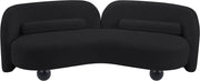 Daphne 89" Chenille Fabric Upholstered Sofa in Black - 44001Black-S
