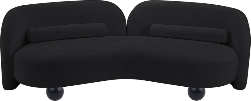 Daphne 89" Chenille Fabric Upholstered Sofa in Black - 44001Black-S
