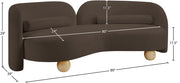 Daphne 89" Chenille Fabric Upholstered Sofa in Brown - 44001Brown-S