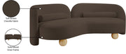 Daphne 89" Chenille Fabric Upholstered Sofa in Brown - 44001Brown-S
