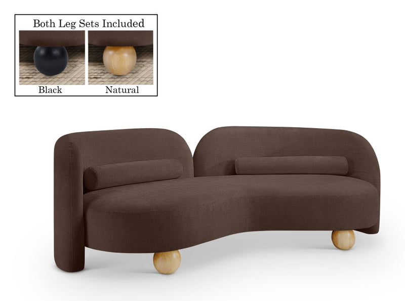 Daphne 89" Chenille Fabric Upholstered Sofa in Brown - 44001Brown-S