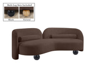 Daphne 89" Chenille Fabric Upholstered Sofa in Brown - 44001Brown-S