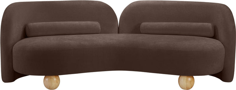 Daphne 89" Chenille Fabric Upholstered Sofa in Brown - 44001Brown-S