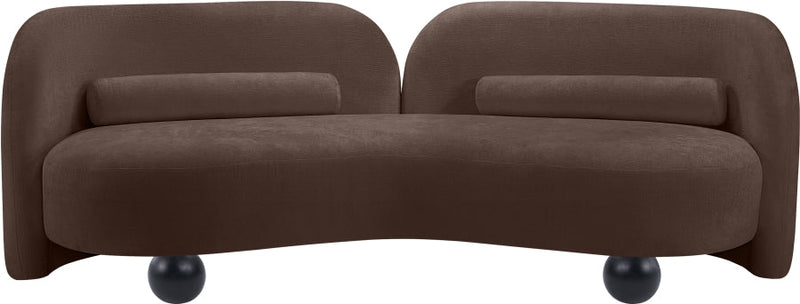 Daphne 89" Chenille Fabric Upholstered Sofa in Brown - 44001Brown-S