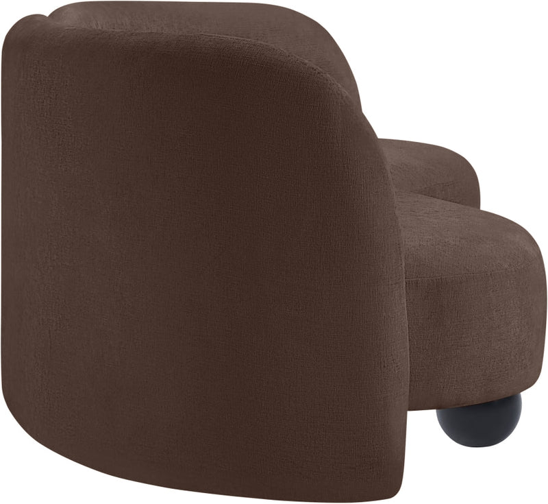 Daphne 89" Chenille Fabric Upholstered Sofa in Brown - 44001Brown-S