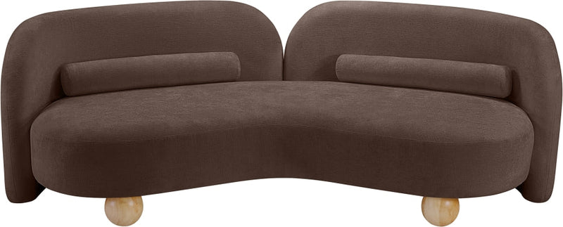 Daphne 89" Chenille Fabric Upholstered Sofa in Brown - 44001Brown-S