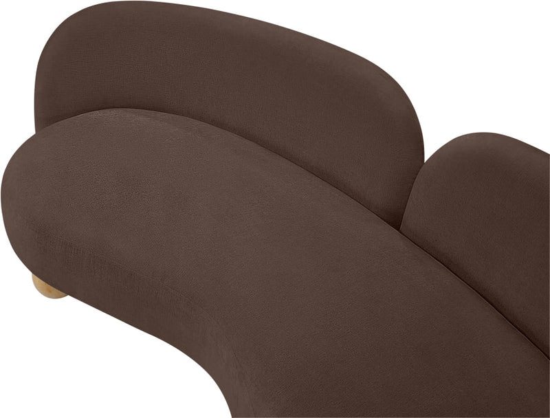 Daphne 89" Chenille Fabric Upholstered Sofa in Brown - 44001Brown-S