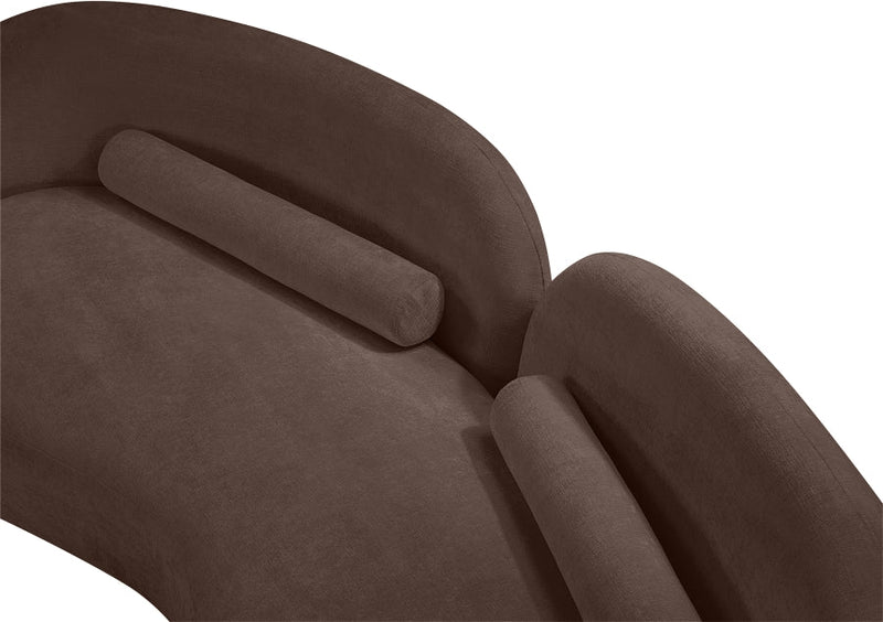 Daphne 89" Chenille Fabric Upholstered Sofa in Brown - 44001Brown-S