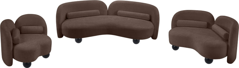 Daphne 89" Chenille Fabric Upholstered Sofa in Brown - 44001Brown-S