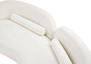 Daphne 89" Chenille Fabric Upholstered Sofa in Cream - 44001Cream-S